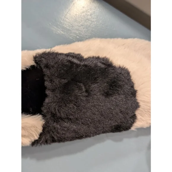 Women's VHNY Color Block Faux Fur Slippers US 10 Cream Black - Picture 2 of 11